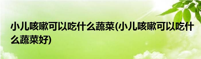 小兒咳嗽可以吃什么蔬菜(小兒咳嗽可以吃什么蔬菜好)