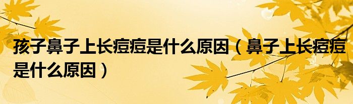 孩子鼻子上長(zhǎng)痘痘是什么原因（鼻子上長(zhǎng)痘痘是什么原因）