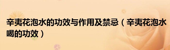 辛夷花泡水的功效與作用及禁忌(辛夷花泡水喝的功效)