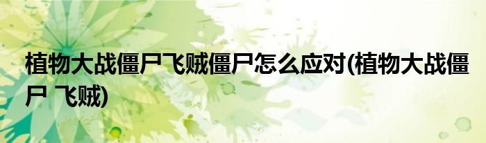 植物大戰(zhàn)僵尸飛賊僵尸怎么應(yīng)對(duì)(植物大戰(zhàn)僵尸 飛賊)