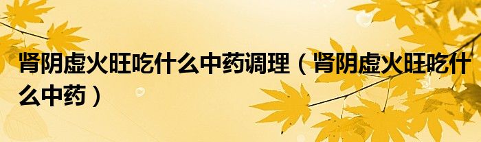 腎陰虛火旺吃什么中藥調(diào)理（腎陰虛火旺吃什么中藥）