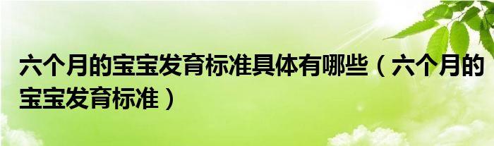 六個月的寶寶發(fā)育標(biāo)準(zhǔn)具體有哪些(六個月的寶寶發(fā)育標(biāo)準(zhǔn))