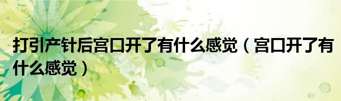 打引產(chǎn)針后宮口開了有什么感覺(宮口開了有什么感覺)