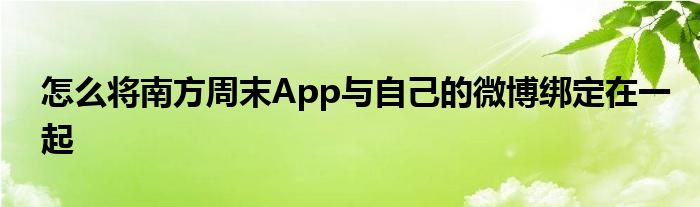 怎么將南方周末App與自己的微博綁定在一起