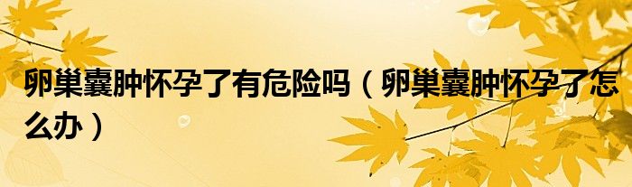 卵巢囊腫懷孕了有危險(xiǎn)嗎（卵巢囊腫懷孕了怎么辦）