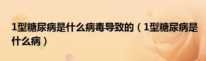 1型糖尿病是什么病毒導(dǎo)致的（1型糖尿病是什么?。?class='thumb lazy' /></a>
		    <header>
		<h2><a  href=