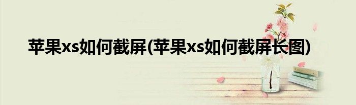 蘋果xs如何截屏(蘋果xs如何截屏長(zhǎng)圖)