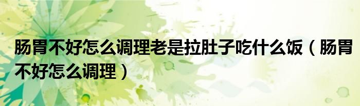 腸胃不好怎么調(diào)理老是拉肚子吃什么飯（腸胃不好怎么調(diào)理）