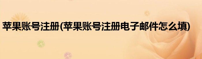 蘋果賬號注冊(蘋果賬號注冊電子郵件怎么填)