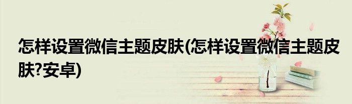怎樣設(shè)置微信主題皮膚(怎樣設(shè)置微信主題皮膚?安卓)