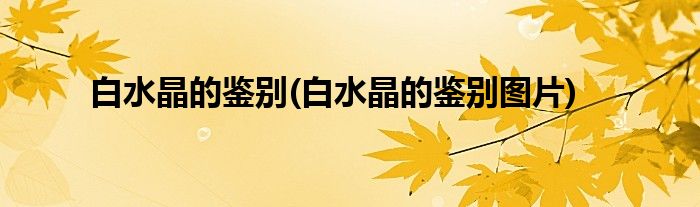 白水晶的鑒別(白水晶的鑒別圖片)