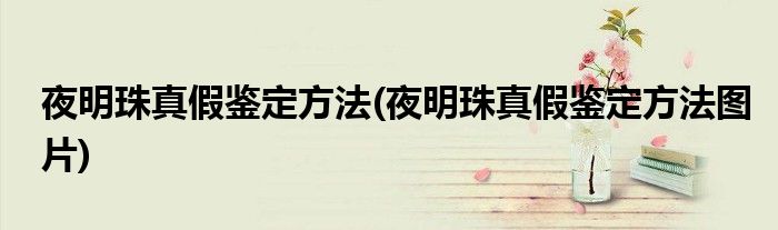 夜明珠真假鑒定方法(夜明珠真假鑒定方法圖片)