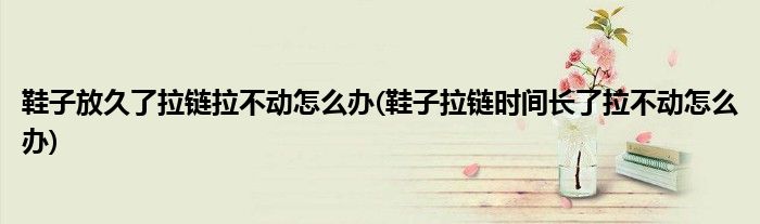 鞋子放久了拉鏈拉不動怎么辦(鞋子拉鏈時間長了拉不動怎么辦)