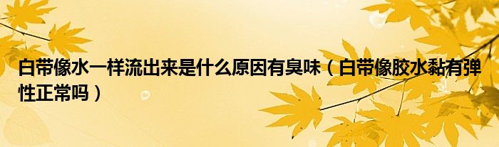 白帶像水一樣流出來是什么原因有臭味（白帶像膠水黏有彈性正常嗎）