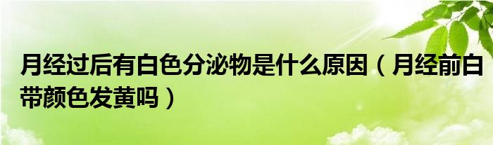 月經(jīng)過(guò)后有白色分泌物是什么原因（月經(jīng)前白帶顏色發(fā)黃嗎）