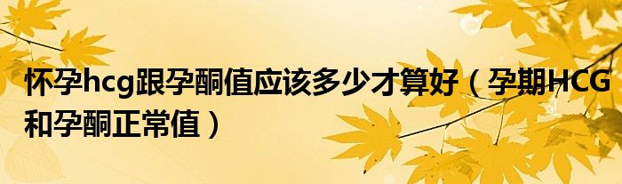 懷孕hcg跟孕酮值應該多少才算好（孕期HCG和孕酮正常值）