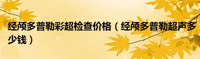 經(jīng)顱多普勒彩超檢查價(jià)格（經(jīng)顱多普勒超聲多少錢）
