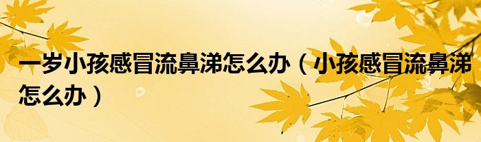一歲小孩感冒流鼻涕怎么辦(小孩感冒流鼻涕怎么辦)