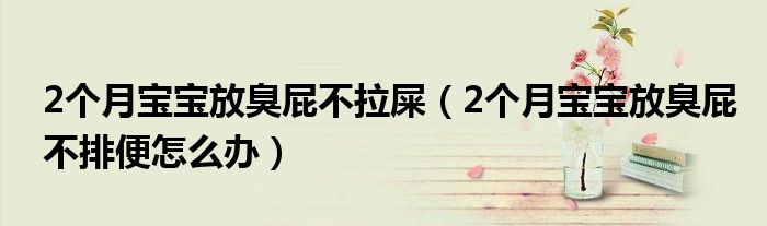 2個(gè)月寶寶放臭屁不拉屎（2個(gè)月寶寶放臭屁不排便怎么辦）