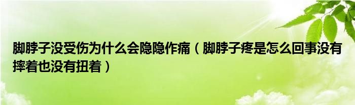 腳脖子沒受傷為什么會(huì)隱隱作痛（腳脖子疼是怎么回事沒有摔著也沒有扭著）