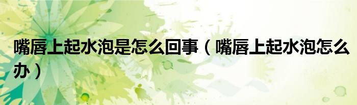 嘴唇上起水泡是怎么回事（嘴唇上起水泡怎么辦）