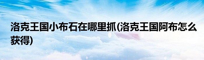 洛克王國小布石在哪里抓(洛克王國阿布怎么獲得)