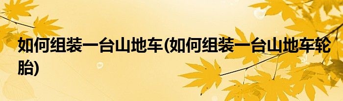 如何組裝一臺山地車(如何組裝一臺山地車輪胎)