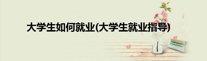 大學(xué)生如何就業(yè)(大學(xué)生就業(yè)指導(dǎo))