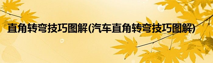 直角轉(zhuǎn)彎技巧圖解(汽車(chē)直角轉(zhuǎn)彎技巧圖解)