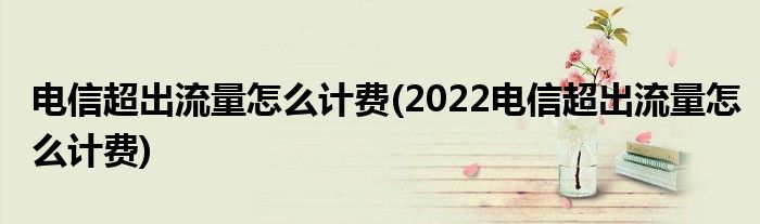 電信超出流量怎么計(jì)費(fèi)(2022電信超出流量怎么計(jì)費(fèi))
