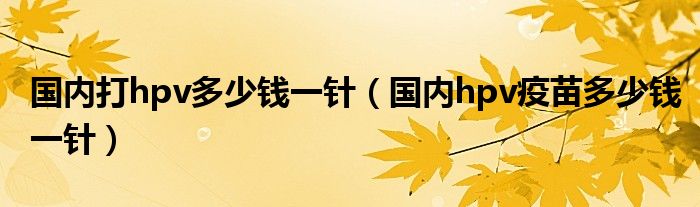 國(guó)內(nèi)打hpv多少錢(qián)一針(國(guó)內(nèi)hpv疫苗多少錢(qián)一針)