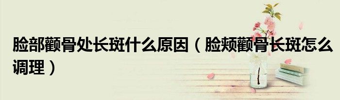 臉部顴骨處長(zhǎng)斑什么原因(臉頰顴骨長(zhǎng)斑怎么調(diào)理)
