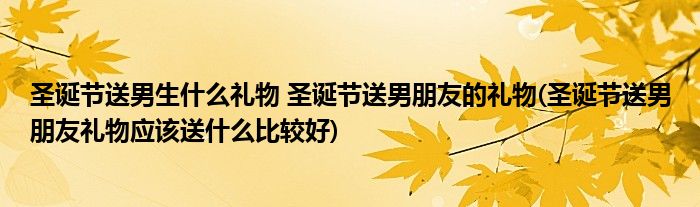 圣誕節(jié)送男生什么禮物 圣誕節(jié)送男朋友的禮物(圣誕節(jié)送男朋友禮物應該送什么比較好)