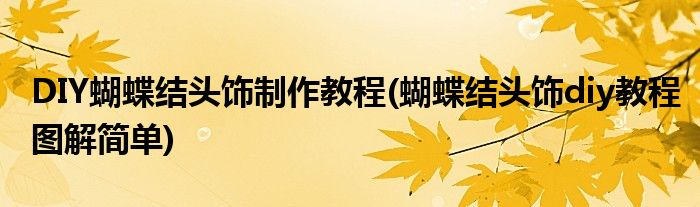 DIY蝴蝶結(jié)頭飾制作教程(蝴蝶結(jié)頭飾diy教程圖解簡(jiǎn)單)