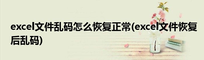 excel文件亂碼怎么恢復(fù)正常(excel文件恢復(fù)后亂碼)