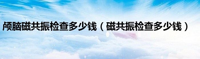 顱腦磁共振檢查多少錢（磁共振檢查多少錢）