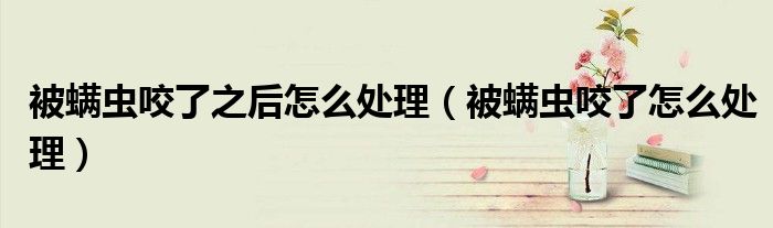 被螨蟲(chóng)咬了之后怎么處理(被螨蟲(chóng)咬了怎么處理)