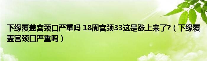 下緣覆蓋宮頸口嚴(yán)重嗎 18周宮頸33這是漲上來(lái)了?(下緣覆蓋宮頸口嚴(yán)重嗎)