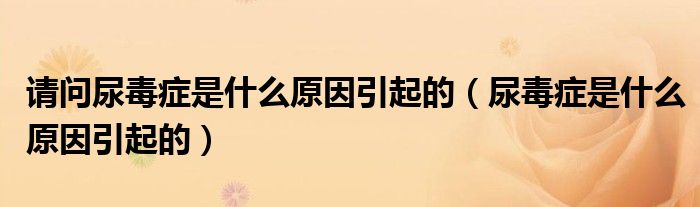 請(qǐng)問尿毒癥是什么原因引起的(尿毒癥是什么原因引起的)