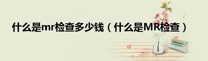 什么是mr檢查多少錢(qián)（什么是MR檢查）