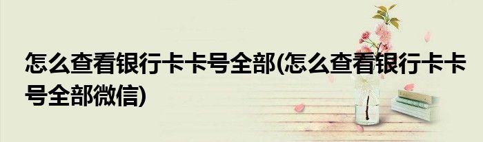 怎么查看銀行卡卡號(hào)全部(怎么查看銀行卡卡號(hào)全部微信)