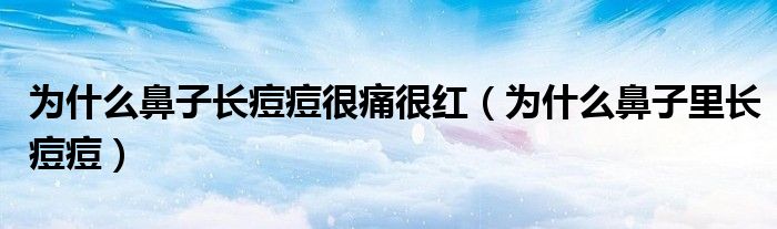 為什么鼻子長痘痘很痛很紅（為什么鼻子里長痘痘）