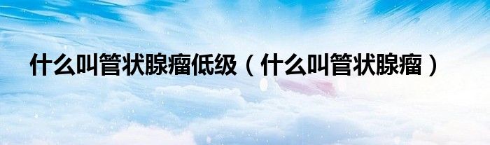 什么叫管狀腺瘤低級（什么叫管狀腺瘤）