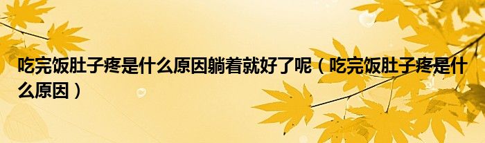 吃完飯肚子疼是什么原因躺著就好了呢（吃完飯肚子疼是什么原因）
