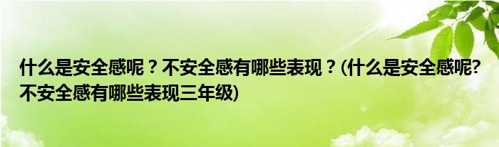 什么是安全感呢？不安全感有哪些表現(xiàn)？(什么是安全感呢?不安全感有哪些表現(xiàn)三年級)