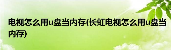 電視怎么用u盤當(dāng)內(nèi)存(長虹電視怎么用u盤當(dāng)內(nèi)存)
