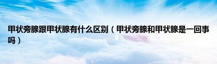 甲狀旁腺跟甲狀腺有什么區(qū)別（甲狀旁腺和甲狀腺是一回事嗎）