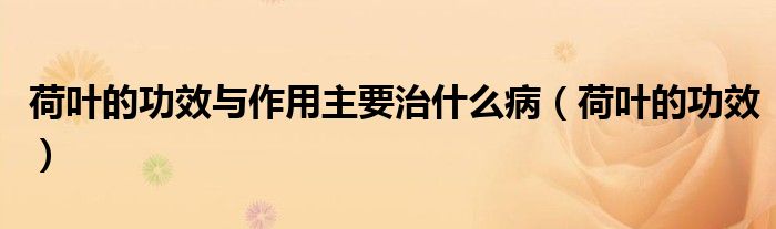 荷葉的功效與作用主要治什么?。ê扇~的功效）