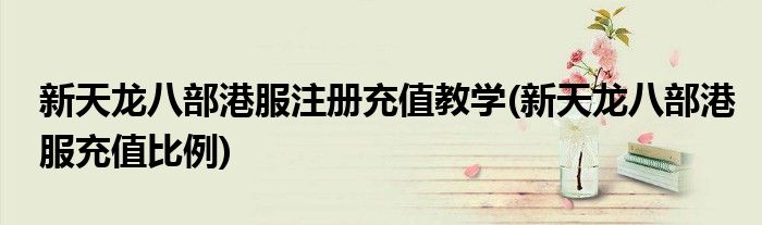 新天龍八部港服注冊(cè)充值教學(xué)(新天龍八部港服充值比例)