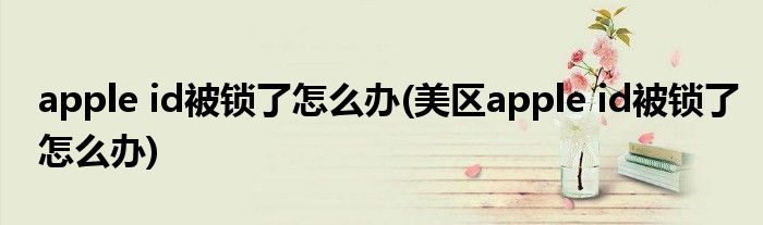 apple id被鎖了怎么辦(美區(qū)apple id被鎖了怎么辦)